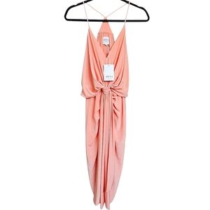 NWT Misa Los Angeles Drapey Summer Bohemian Wedding Midi Dress Large